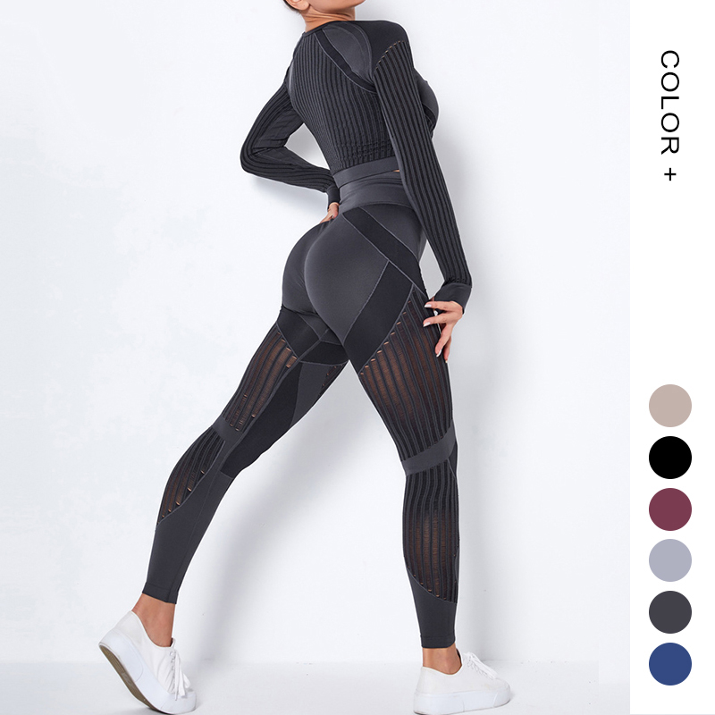 Women's Athletic Clothing Sets Workout Set 2 Piece Yoga Fitness Clothes Exercise Running Sportswear 