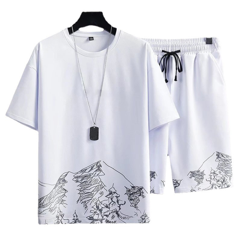 Fashion Summer Man Clothes,Breathable Casual Running Men's T Shirt And Short Sets Short Sleeve Tops And Pants/ 