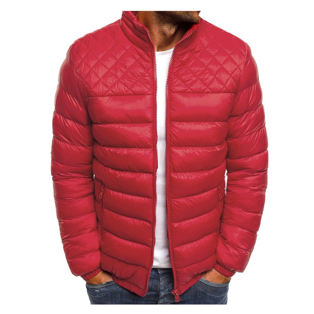 Men's Stand Collar Down Jacket Mens Puffer Quilted Jackets Bomber Winter Fall Coats Outwear Pj-05035 