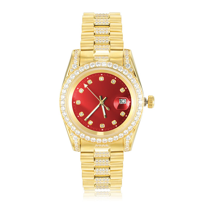 Mens Luxury Full Of Shiny Stone Hip Hop Iced Out Watch 