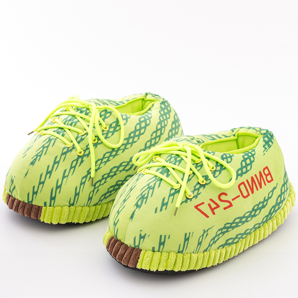 2021 New Tik Tok Many Models Average Size Wholesale Cozy Indoor Shoes Plush Yeezy Aj Sneaker Slippers 