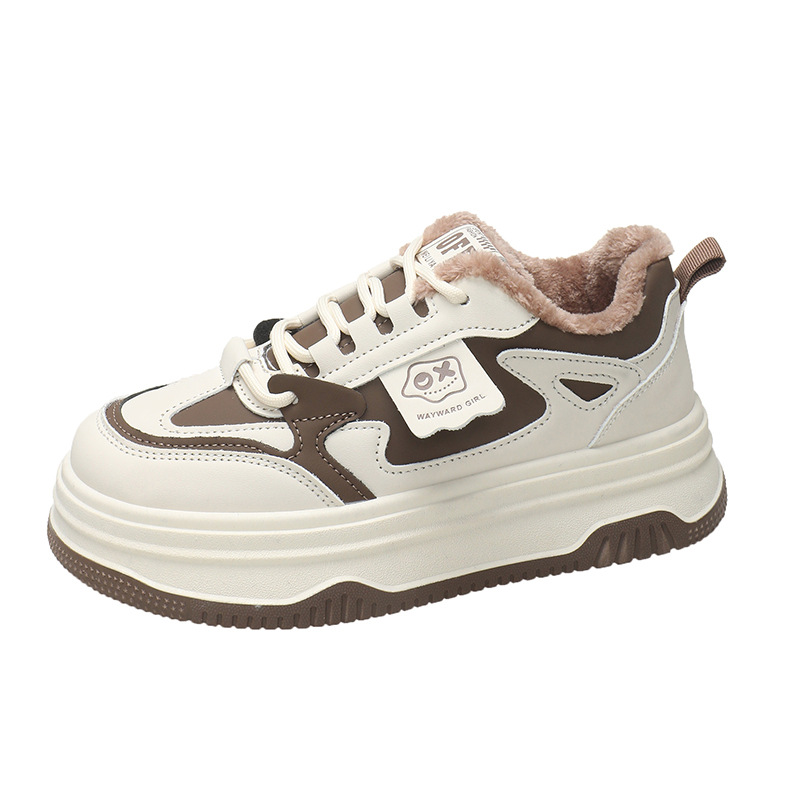 Women's 2024 New Thick Soled Sports Casual Sneakers with Fleece Chunky Platform Running Shoes Summer Insole Sports Shoes Girls