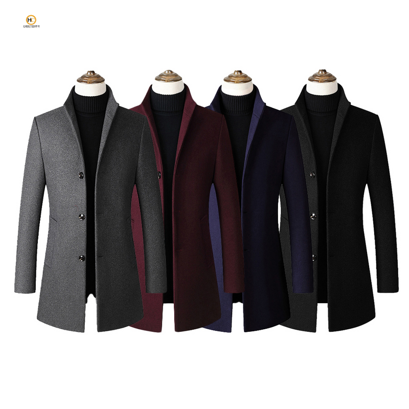 Autumn Winter Custom Jacket Mens Casual Jackets Men's Plus Size Windbreaker Long Coat Men's 