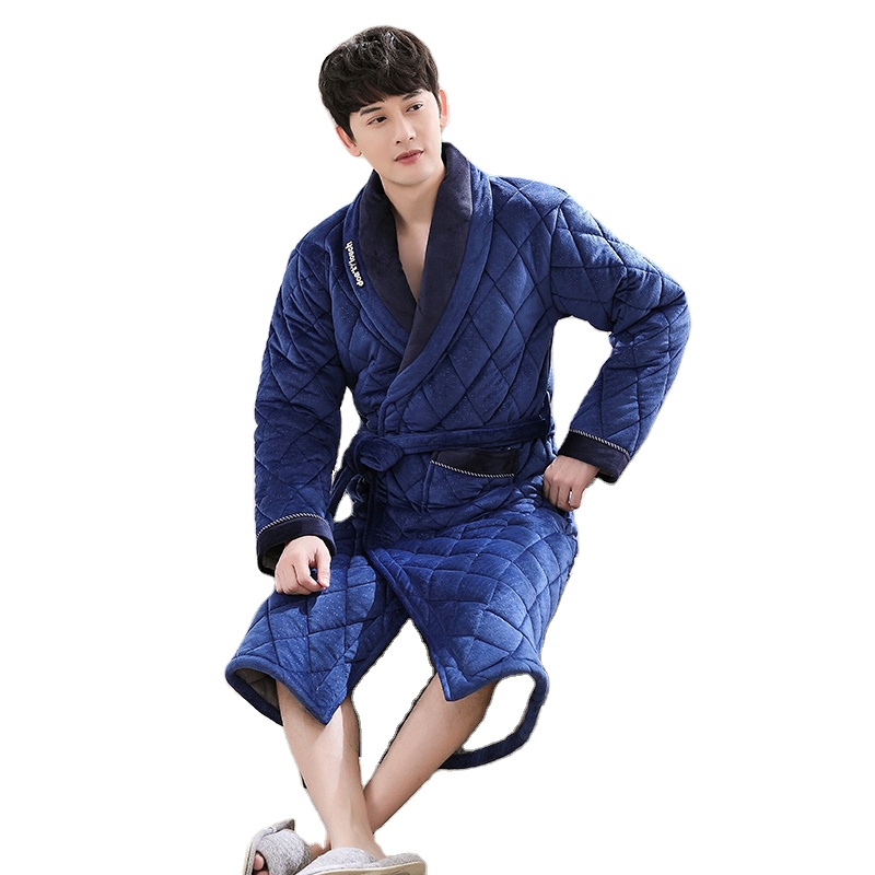Wholesale High Quality Mens Satin Robe Mens Kimono Bathrobe Sleepwear Men 