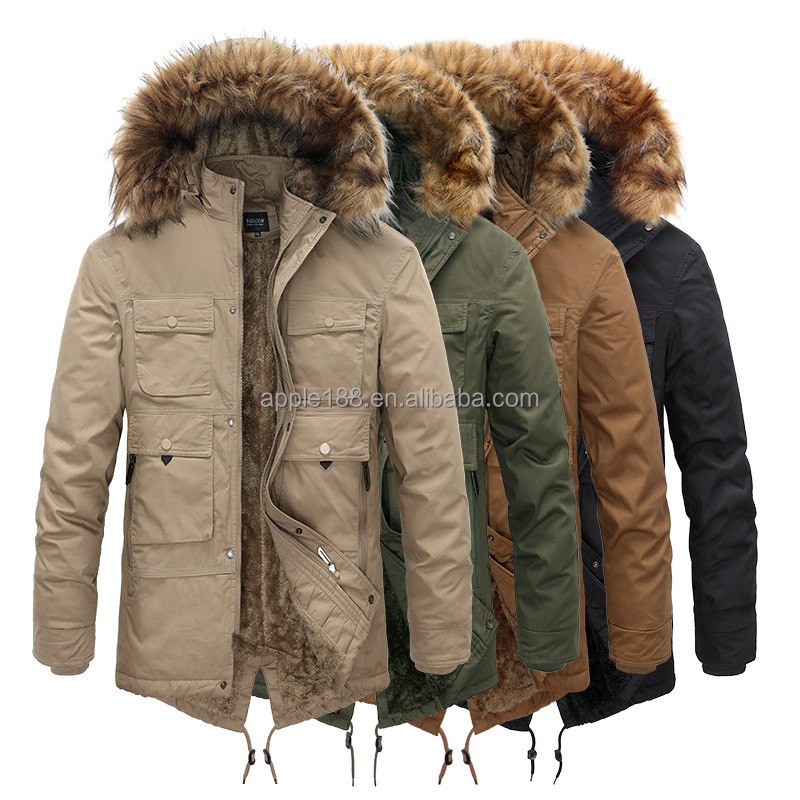 Winter Warm Windproof Windbreaker Men's Thick Jacket Coat Outdoor Hooded Coat Oversized Men's Jacket 