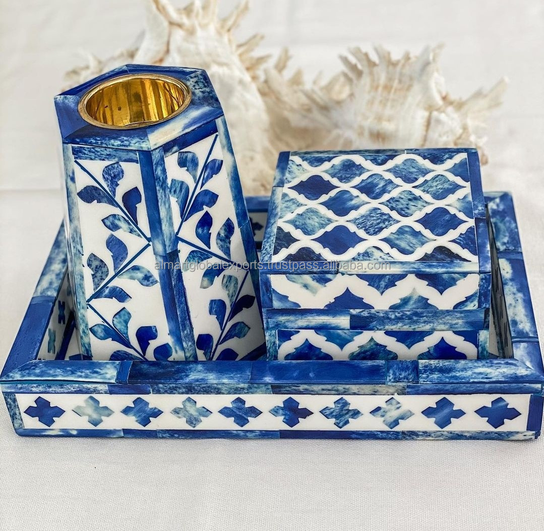 Arabic Bone Inlay Gifts Set And Home Decor Products High Quality Home Appliance Polish Promotional Household Products 2 Color 