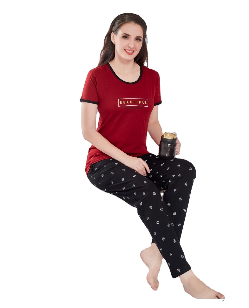 Women's Sleepwear Pyjama Night Wear Set 100% Cotton 