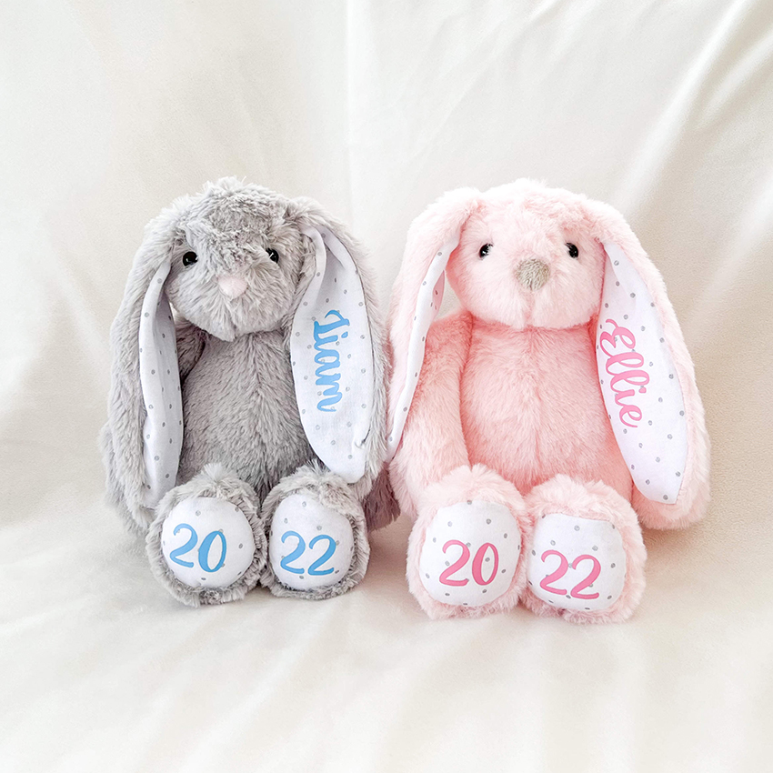 Custom Plush Rabbit Stuffed Toy Easter Bunny Plush Toys For Logo Sublimation Thermal Transfer Easter Bunny Doll Gift 