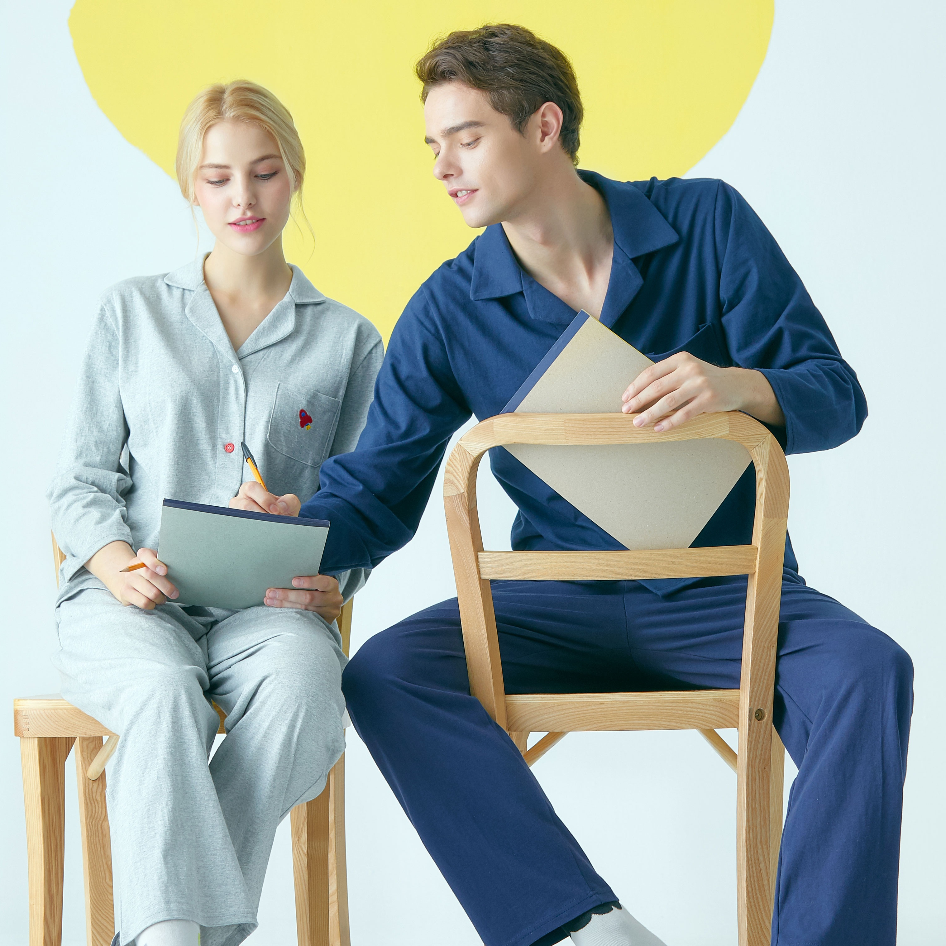 Men &amp; Women's Pajama - Navy Rocket Pajama Set 