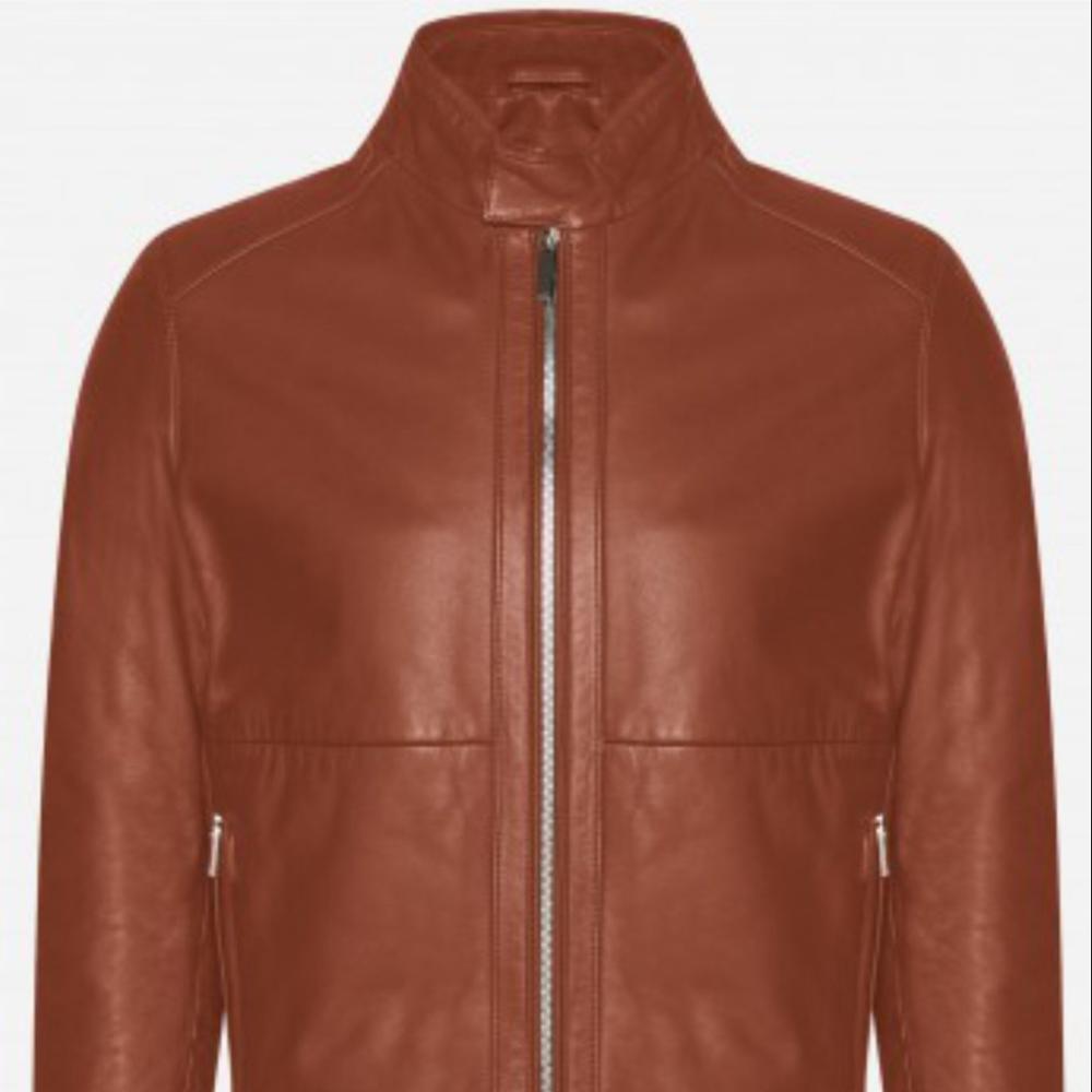Top Sponsor Listing Winter 2021 Fashion Men's Leather Genuine Top Zipper Stand Collar Vintage Men Jacket 