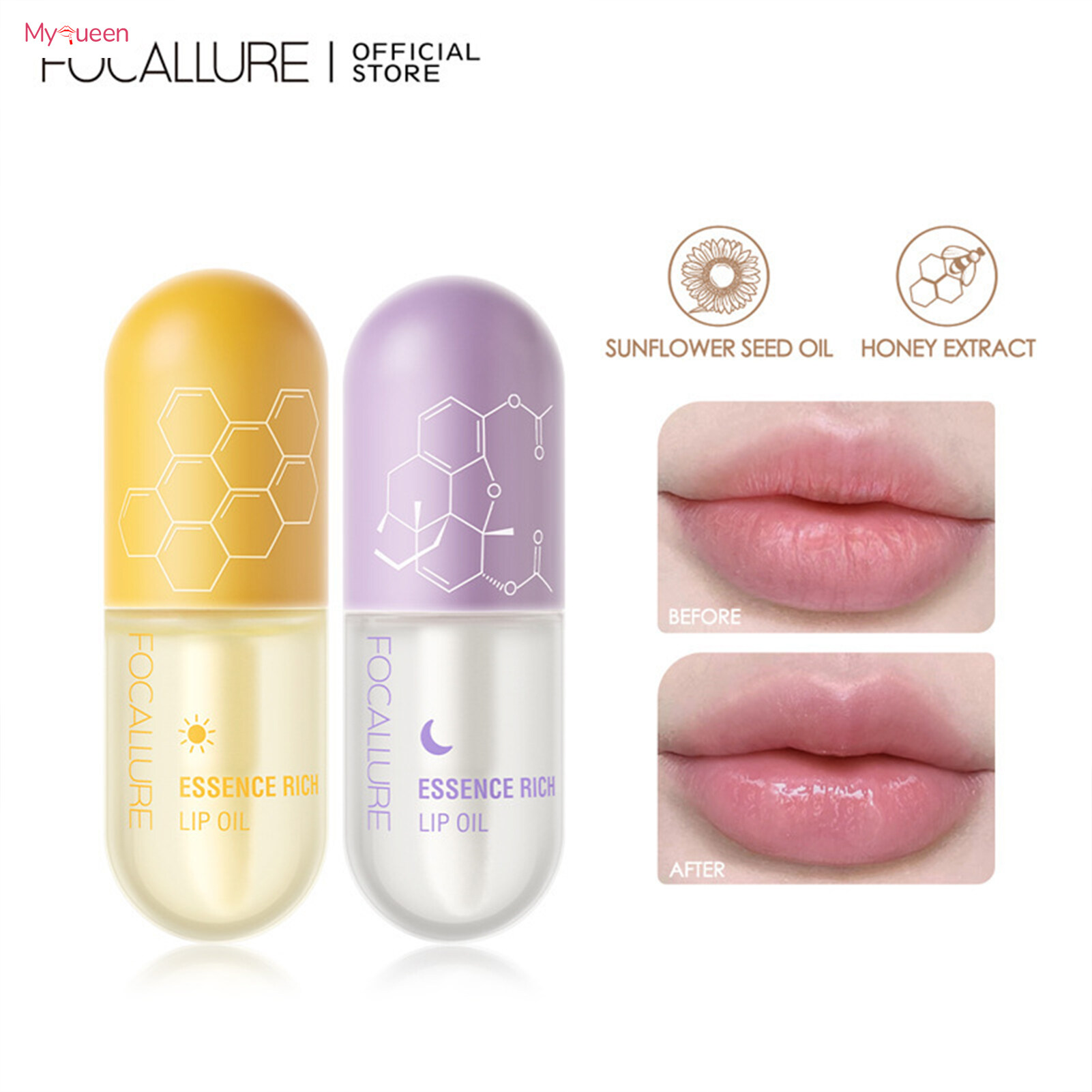 MyQueen 100 Pieces Hydrating Lip Oil Set Transparent Desalination Lip Wrinkles Lip Gloss Regimen Cosmetic Makeup Use