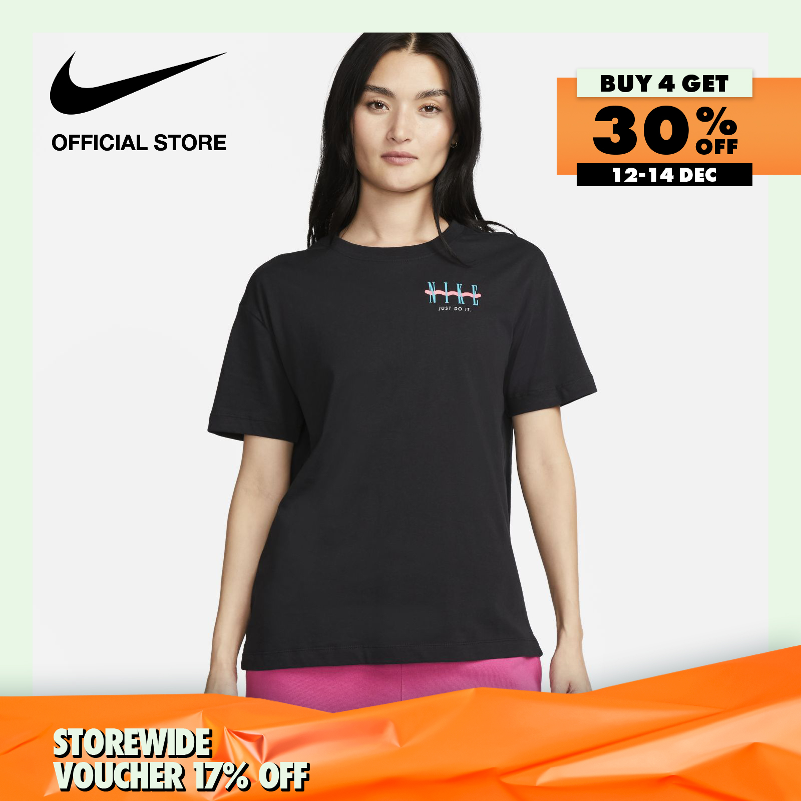 Nike Women's Sportswear Vintage FS T-Shirt - Black