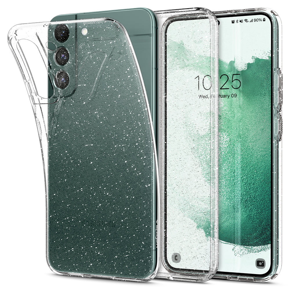 Spigen Galaxy S22+ Case Liquid Crystal Glitter Samsung S22 Plus Casing Sparkle Flexible Shock-Absorbent Samsung Cover