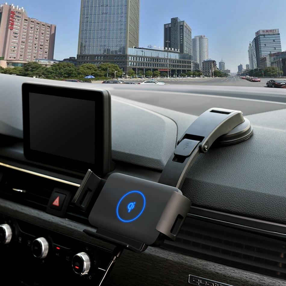 S1 Qi Car Wireless Charger 10W Auto Clamping Phone Mount Holder for Xiaomi Samsung Galaxy Fold 10 9 iPhone XR XS 11 Huawei Mate X